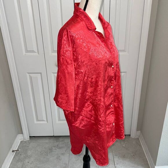 Victoria's Secret Gold Label Vintage Red Night Shirt - M/L - Picture 2 of 8